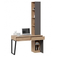 Стол письменный Порто 366/580 с настольным комбинированным шкафом (Яблоня Беллуно, Графит софт) - Изображение 1